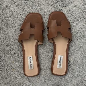 Steve Madden Brown Slide Sandals